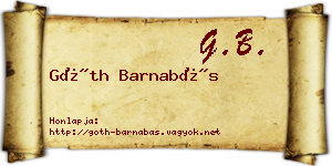 Góth Barnabás névjegykártya